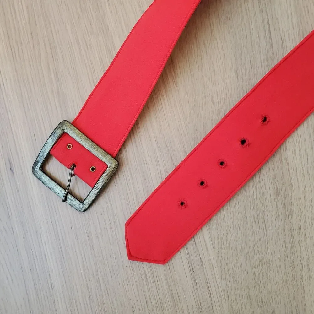 Vintage 70's Red Wide Cloth Belt